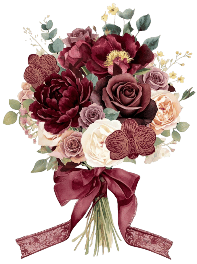 Maroon Garden Bouquet